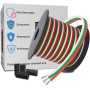 LEADTOPS Cable de Extensión de Conductor de 3 Pin, 10 M 3x0,32mm² 22 AWG Calibre, Cable de Cobre Estañado Trenzado, 5/12 V CC,