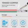 LEADTOPS Cable de Extensión de Conductor de 3 Pin, 10 M 3x0,32mm² 22 AWG Calibre, Cable de Cobre Estañado Trenzado, 5/12 V CC,