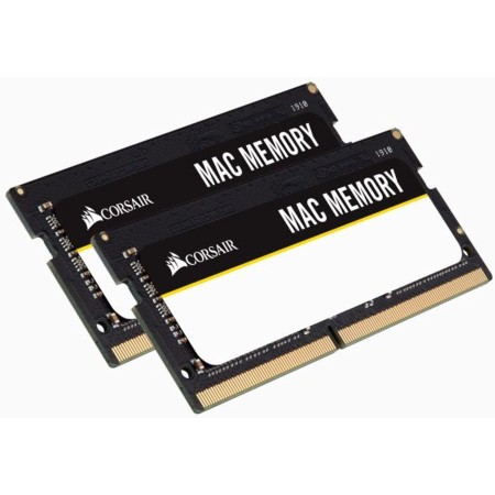 Corsair Mac Memory SODIMM 32GB (2x16GB) DDR4 2666MHz CL18 Memoria para Sistemas Mac, Calificada por Apple - Negro