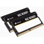 Corsair Mac Memory SODIMM 32GB (2x16GB) DDR4 2666MHz CL18 Memoria para Sistemas Mac, Calificada por Apple - Negro