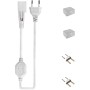 KSIBNW Cable de Alimentación LED de 1,5 m Con Botón de Interruptor, para Tiras LED de Neón de 220-240V, Incluye Tapa de Extremo