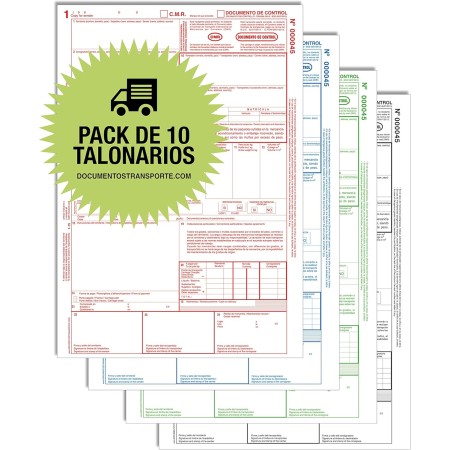 Pack 10 Talonarios CMR Autocopiativos - 4 copias Numeradas