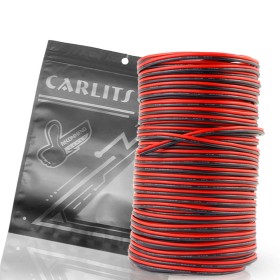 CARLITS Cable LED de Calibre 20, 20M Negro y Rojo, 20 AWG, Compatible con Tiras LED 3528, 5050, 2835