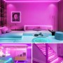 KSIPZE Luces Led Habitacion 30 Metros, Tira Led RGB Control de IR Remoto y Bluethooth App, luz led adhesiva Sincronización de