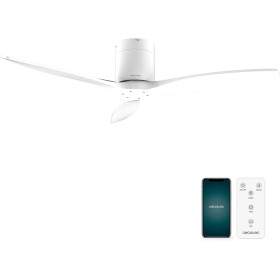 Cecotec Ventilador de Techo EnergySilence Aero 5500 Aqua White&White Connected, Motor DC 40W, Diámetro 132 cm, Bajo consumo,