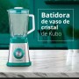 Batidora de Vaso - Jarra de Cristal - Potencia 1000W - 4 velocidades - 6 Cuchillas de Acero Inoxidable - Capacidad: 1.5 lt -
