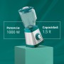 Batidora de Vaso - Jarra de Cristal - Potencia 1000W - 4 velocidades - 6 Cuchillas de Acero Inoxidable - Capacidad: 1.5 lt -