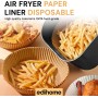 edihome, Papel Freidora Aire, Air Fryer, 100 Unidades, 20-24 cm, BPA Free, Desechable, para Horno, Accesorios para Freidora sin