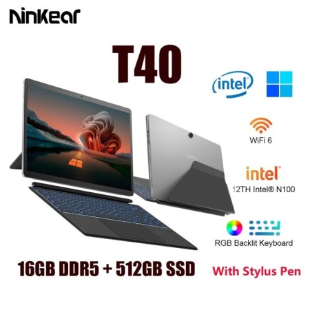 Ninkear-ordenador portátil T40 2 en 1, Tablet con pantalla táctil, Int