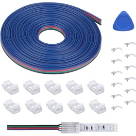 Cable de Extensión Para Tiras de Luces LED de 4 Pines, Kit de Conectores de Tiras LED sin Soldadura con Cable de Extensión de 5