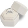 Caja de Anillo de Terciopelo, Hexagonal de Doble Ranura Caja Anillo Compromiso, Caja Anillos Boda con Tapa Extraíble, Joyero