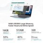 BMAX Y14 portátil de 14 pulgadas Windows 11 16GB RAM LPDDR5 512GB SSD 