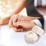 Caja de Anillo de Terciopelo, Hexagonal de Doble Ranura Caja Anillo Compromiso, Caja Anillos Boda con Tapa Extraíble, Joyero