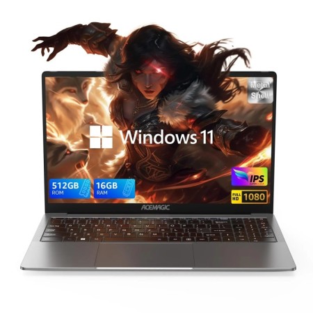 ACEMAGIC 15,6 "portátil ultradelgado 16GB RAM 512GB SSD Intel N97 Note