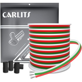 CARLITS 22AWG 20m 3x0.3mm² Cable de Extensión de 3 Conductores Línea de Alambre de Cobre Estañado Trenzado de Calibre 22 3 Para