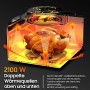 iceagle Freidora de Aire XXL 8L – 2100W Air Fryer con Doble Resistencia Arriba y abajo | Freidora sin Aceite con Ventana, 8 en