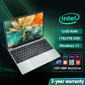 Ordenador portátil con Windows 11, Intel J4025, 2025 °, 12GB de RAM, 1