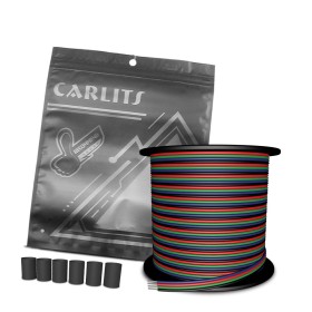 CARLITS 30m 22 AWG 4 colores RGB Cable de Extensión Línea de cable, 12 / 24V DC 4x0.3mm² 100 pies Luces LED 4 pines Tira de