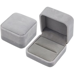 para boda, terciopelo, caja de regalo para anillos, collares, pendientes, anillo de compromiso, caja de regalo (70 x 70 x 40 mm)