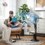 HOMCOM Ventilador Nebulizador Ventilador de Pie con Agua Oscilante 75 W Temporizador Tanque 3,2L Mando a Distancia 3 Velocidades