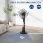 HOMCOM Ventilador Nebulizador Ventilador de Pie con Agua Oscilante 75 W Temporizador Tanque 3,2L Mando a Distancia 3 Velocidades