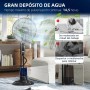 HOMCOM Ventilador Nebulizador Ventilador de Pie con Agua Oscilante 75 W Temporizador Tanque 3,2L Mando a Distancia 3 Velocidades