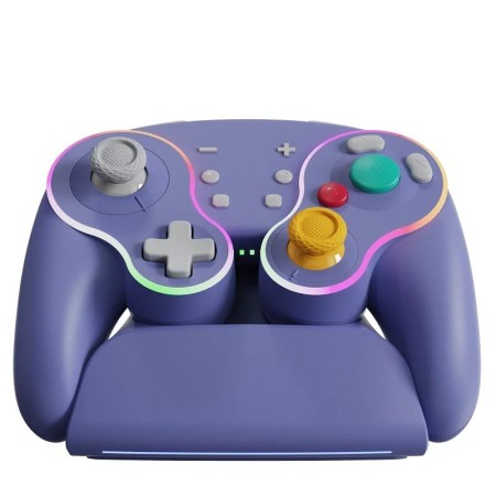 LinYuvo Gamepad inalámbrico con luz multicolor RGB Retro para Nintendo