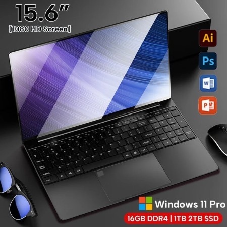 Ordenador portátil con Windows 11 Pro, Notebook con pantalla HD de 15,