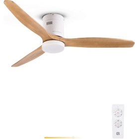 Grunkel - Ventilador de techo con luz led SKYWIND-52WB. Motor DC. Mando a distancia. 6 velocidades. Temporizador 8 horas - 40W