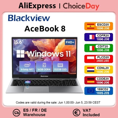 Blackview-ordenador portátil AceBook 8, 15,6 ", 12th Gen, Intel Alder 