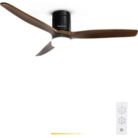 Grunkel - Ventilador de techo con luz LED SKYWIND-52WN. Motor DC. Mando a distancia. 6 velocidades. Temporizador 8 horas - 40W