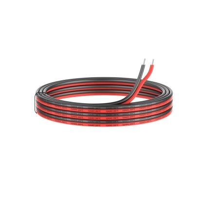 0.32 mm² 2 Conductor Cable de silicona paralelo 10Metros [negro 5M rojo 5M] 22awg de cables de conexión Cable de cobre estañado