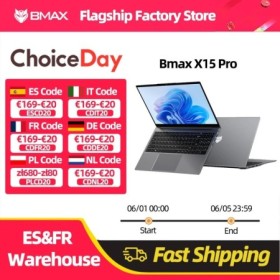 BMAX 15.6" X15 Pro 16GB RAM 512GB SSD Intel N95 CPU Windows 11 Noteboo