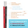 0.32 mm² 2 Conductor Cable de silicona paralelo 10Metros [negro 5M rojo 5M] 22awg de cables de conexión Cable de cobre estañado