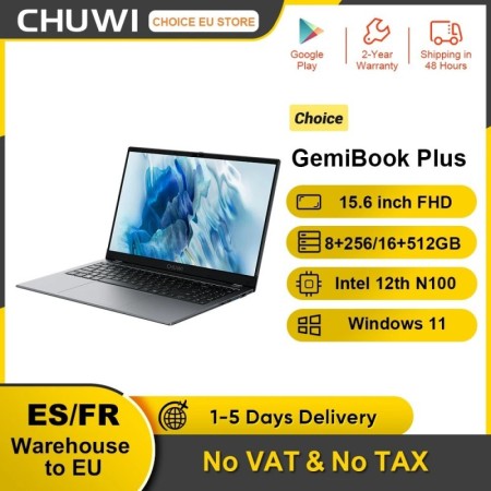 Portátil CHUWI GemiBook Plus Intel 12th N100 15,6 pulgadas Pantalla 19