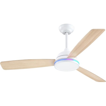 activeallbrite Ventilador de Techo, 15W LED, Motor DC 20W, 6 Velocidades, Ultra silencioso, Función Verano-Invierno,