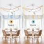 activeallbrite Ventilador de Techo, 15W LED, Motor DC 20W, 6 Velocidades, Ultra silencioso, Función Verano-Invierno,