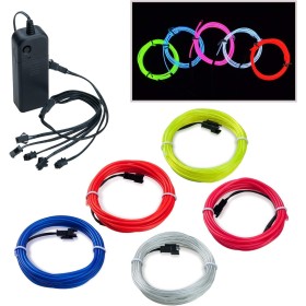COVVY Cable LED Tira de Luces de Neon Flexible de 5 * 1 M Alimentado 3 Modos de Funcionamiento, Perfecto para Decoración de