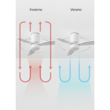 CREATE / WINDCALM S/Ventilador de techo ABS con luz blanco con mando / 40W, Silencioso, Ø112 cm, 6 velocidades, 3 temperaturas