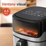 Aigostar Freidora de Aire 6.5L, Freidora sin Aceite con Ventana, 10 programas, Pantalla Digital Táctil, Precalentamiento