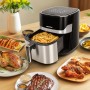 Aigostar Freidora de Aire 6.5L, Freidora sin Aceite con Ventana, 10 programas, Pantalla Digital Táctil, Precalentamiento