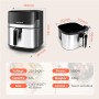 Aigostar Freidora de Aire 6.5L, Freidora sin Aceite con Ventana, 10 programas, Pantalla Digital Táctil, Precalentamiento