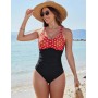 Nadeer Bañador Mujer Reductores Push Up Traje de Baño de Una Pieza Cintura Alta Ropa de Baño Espalda Cruzada Talla Grande Moda