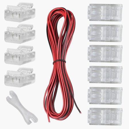GTIWUNG 20m Cable Extensión Tira LED Cable de Conexión 2 Pines Cable Conector Banda LED, para SMD 5050 3528 2835 LED Strip y