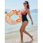 Nadeer Bañador Mujer Reductores Push Up Traje de Baño de Una Pieza Cintura Alta Ropa de Baño Espalda Cruzada Talla Grande Moda