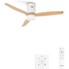 CREATE / WINDCALM S/Ventilador de techo ABS con luz blanco aspas efecto madera clara con controlador y mando / 40W,