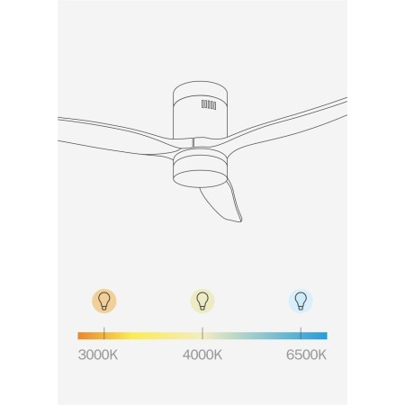 CREATE / WINDCALM S/Ventilador de techo ABS con luz blanco aspas efecto madera clara con controlador y mando / 40W,