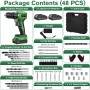 Ginour Taladro Percutor a Bateria sin escobillas, 21V Atornillador con 2x2Ah Baterías compatible con Makita 18V, 50Nm, 47
