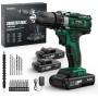 Sundpey Taladro Atornillador Bateria 21V - Atornillador Electrico con 2x2.0Ah Baterías, Taladro Bateria 45N.m Max, 18+1 Ajuste