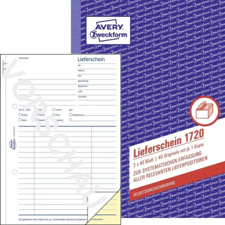 Avery Dennison Formularbuch - Formularios de ventas y facturas (2 x 40 hojas A5)